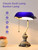 Retro Blue Glass Bankers Desk Lamp,LED Bulb Included
