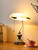 Retro White Matted Glass Bankers Desk Lamp,LED Bulb Included