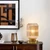 Mid Century Modern Table Lamp, 6" Amber Glass Desk Lamp Plug in