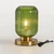 Mid Century Modern Table Lamp, 6" Green Glass Desk Lamp Plug in