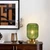 Mid Century Modern Table Lamp, 6" Green Glass Desk Lamp Plug in