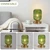 Mid Century Modern Table Lamp, 6" Green Glass Desk Lamp Plug in