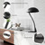 18.4" Metal Desk Lamp Modern Industrial Table Lamp, Adjustable Neck Architect Lights (3000K) with On/Off Switch, Bedside Reading Lamps for Office Bedroom Study Room Side Table (Sand Black)