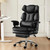 Humanspine Spacious Big And Tall Office Executive Chairs With Footrest In Black Leather