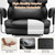 Humanspine Spacious Big And Tall Office Executive Chairs With Footrest In Black Leather