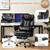 Humanspine Spacious Big And Tall Office Executive Chairs With Footrest In Black Leather