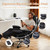 Humanspine Spacious Big And Tall Office Executive Chairs With Footrest In Black Leather