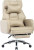 Humanspine Pilot Big And Tall Office Executive Chairs With Footrest In Beige Leather