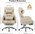 Humanspine Pilot Big And Tall Office Executive Chairs With Footrest In Beige Leather