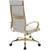 Humanspine Soft Padded Ergonomic Office Desk Chair, Modern PU Leather Conference Room Chairs Ribbed, High Back Executive Swivel Rolling Chair for Home, Office White