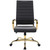 Humanspine Soft Padded Ergonomic Office Desk Chair, Modern PU Leather Conference Room Chairs Ribbed, High Back Executive Swivel Rolling Chair for Home, Office Black