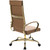 Humanspine Soft Padded Ergonomic Office Desk Chair, Modern PU Leather Conference Room Chairs Ribbed, High Back Executive Swivel Rolling Chair for Home, Office Brown