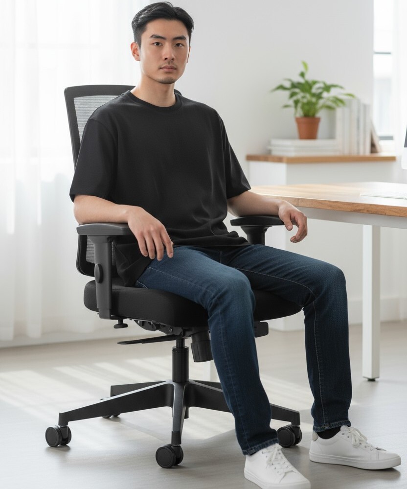 Haworth Zody Chair, Black, All Features, Adjustable Arms