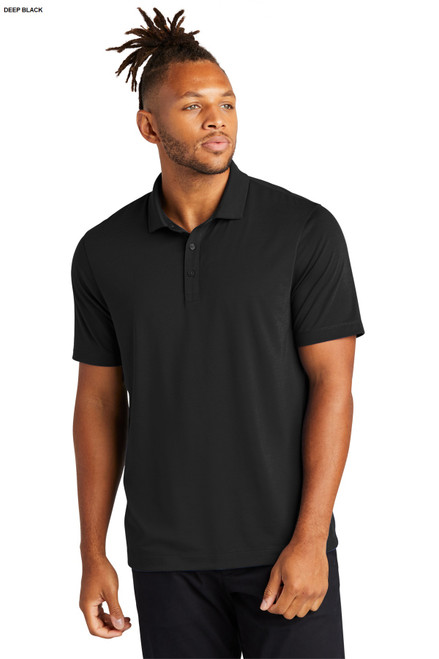 For a more style-forward polo, everyday pique knit is replaced with a soft jersey blend for a subtle drape and a smooth hand. Moisture-wicking and self-turned cuffs and hems lend cool vibes, all around.

Fabric+Weight

5-ounce, 92/8 poly/spandex jersey
6.2-ounce, 94/6 poly/spandex jersey (White)
Features+Benefits

Moisture-wicking
Self-collar with collar band
3-button placket
Smoke satin-finished, rimmed buttons
Black satin-finished, rimmed buttons (Deep Black)
Self-turned cuffs and hem
Notched vents at hem