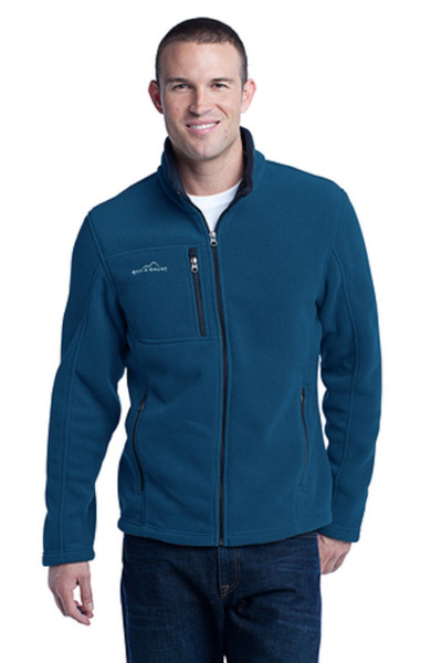 This super soft and warm jacket is as comfortable as it gets for fall hikes and everyday excursions. Contrast rolled top collar, zippered chest pocket, reverse coil contrast zippers, front zippered pockets with tricot lining, open cuffs and an open hem. Contrast Eddie Bauer logo embroidered on right chest. Made of 12-ounce, 100% polyester fleece which incorporates Low Impact Technology™ for enhanced softness and performance.

DEEP SEA BLUE