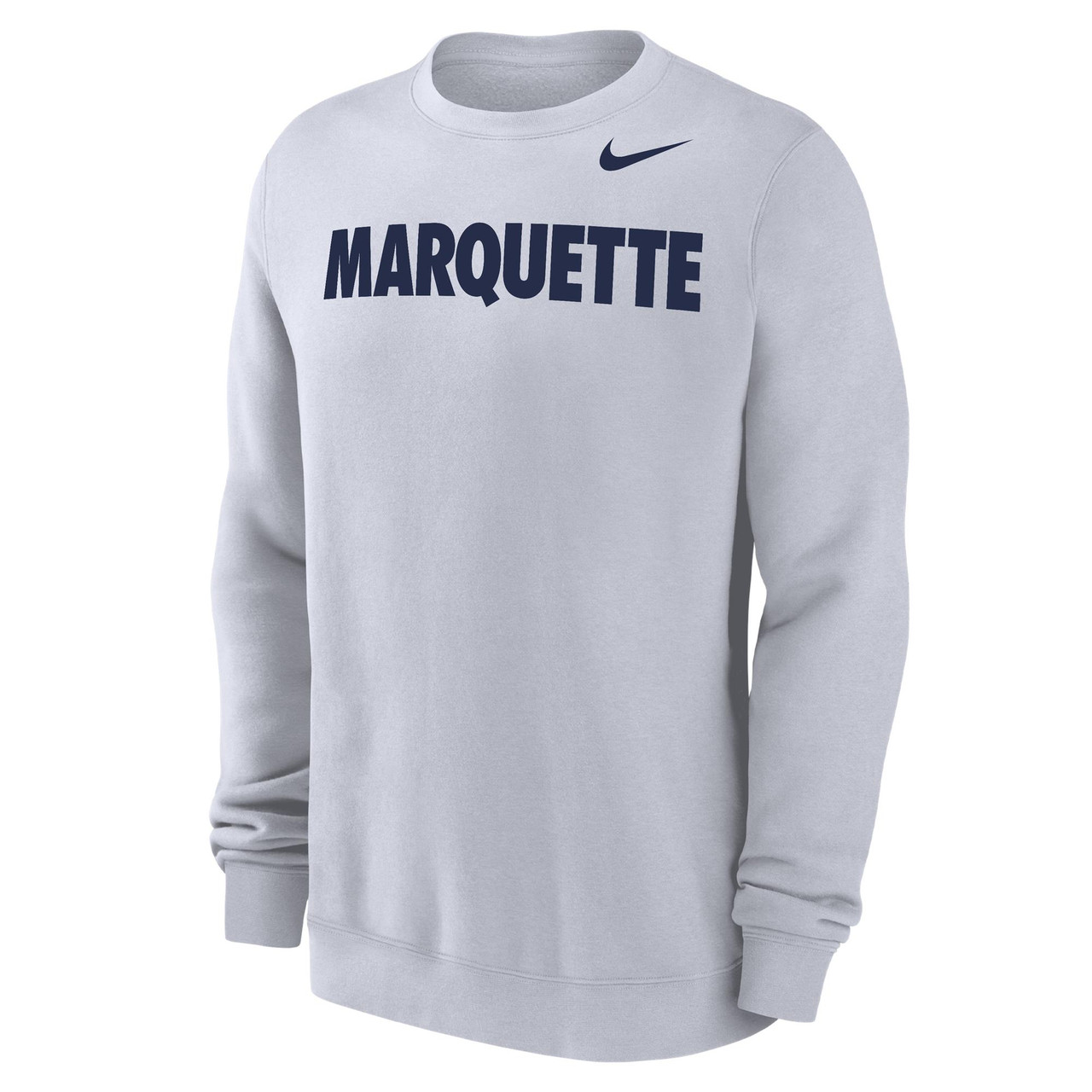 Nike Straight Line Marquette Crew Sweatshirt - White - MARQUETTE 