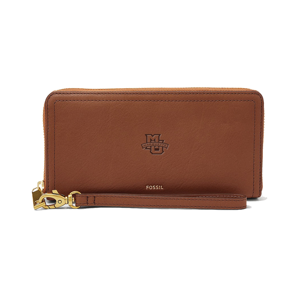 Women's Logan RFID Zip Around Clutch Brown MARQUETTE