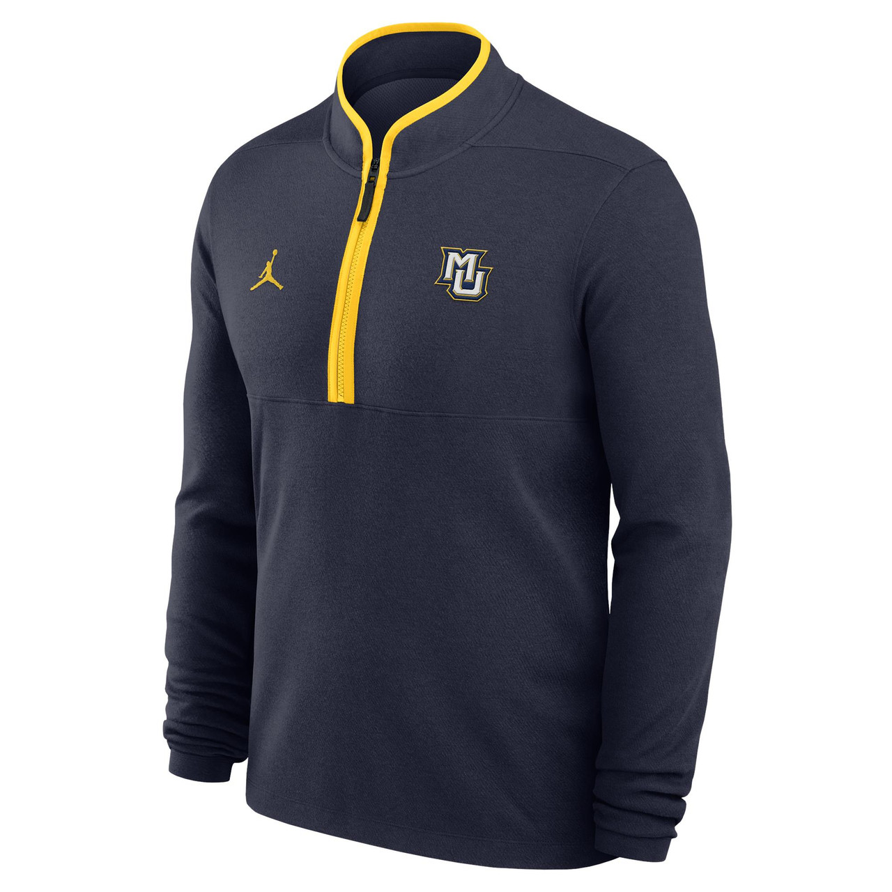 Jordan Dri-Fit 1/4 Zip Navy/Gold - MARQUETTE UNIVERSITY SPIRIT SHOP