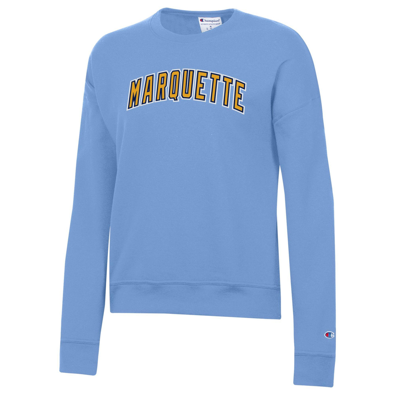 Champion Wm Glitter Twill Crew Blue - MARQUETTE UNIVERSITY SPIRIT SHOP