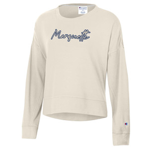 Champion Women's Soft Touch Script Crew- Ivory Champion Women's Soft Touch Script Crew- Ivory
