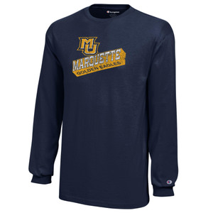 Champion Youth Shadow Long Sleeve T-Shirt - Navy