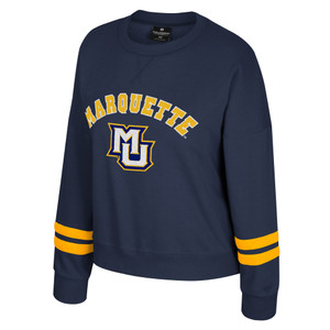 Colosseum Women's Splashy Crew Sweatshirt - Navy/Gold