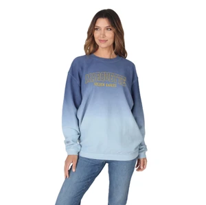 Chicka-d Women's Corded Dip Dye Crew Sweatshirt - Artic Blue