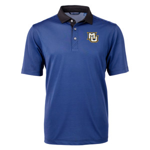 Cutter & Buck Men's Tall Virtue Eco Pique Micro Stripe Recycled Polo - Tour Blue/Black Cutter & Buck Men's Tall Virtue Eco Pique Micro Stripe Recycled Polo - Tour Blue/Black