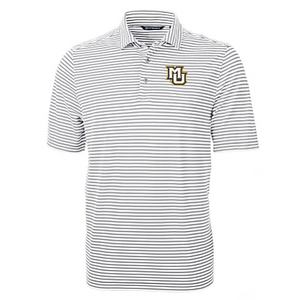 Virtue Eco Pique Stripe Recycled Mens Polo - Polished