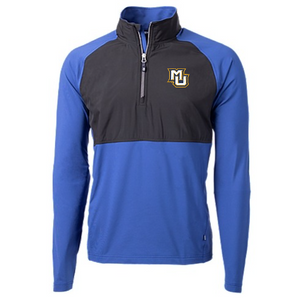 Adapt Eco Knit Hybrid Recycled Mens Quarter Zip - Tour Blue