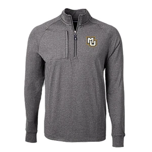 Adapt Eco Knit Heather Mens Quarter Zip Pullover - Black Heather