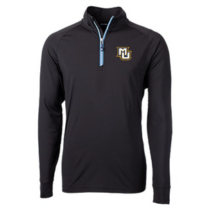 Adapt Eco Knit Stretch Recycled Mens Quarter Zip Pullover - Black/Atlas