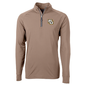 Adapt Eco Knit Stretch Recycled Mens Quarter Zip Pullover - Mushroom