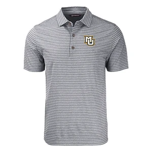 Forge Eco Heather Stripe Stretch Recycled Mens Polo - Black Heather