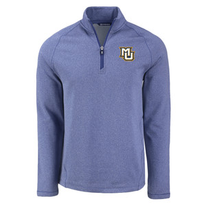 Peshastin Eco Fleece Recycled Mens Half Zip Pullover - Tour Blue Heather Peshastin Eco Fleece Recycled Mens Half Zip Pullover - Tour Blue Heather