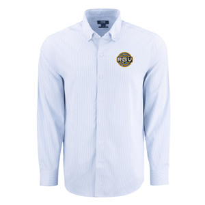 RGV Cutter & Buck Men's Skyline Epic Confidence Recycled Pinstripe Long Sleeve Dress Shirt - Polished Blue White RGV Cutter & Buck Men's Skyline Epic Confidence Recycled Pinstripe Long Sleeve Dress Shirt - Polished Blue White