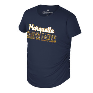 Colosseum Girl's Bree Ruched Tee Navy/Gold