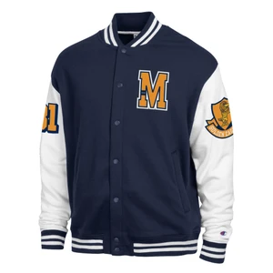 Champion Skybox Fleece Varsity Jacket Navy/White