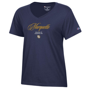 Champion Women's Core V- Neck Tee Navy