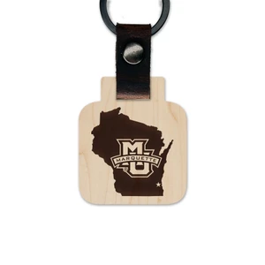 MU/WI Wood Keyring Maple