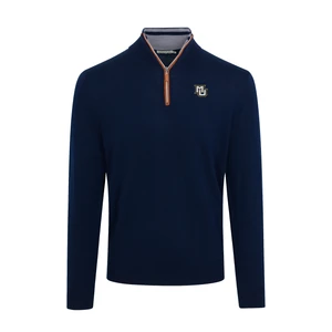 Collars & Co. Cashmere Touch Merino 1/4 Zip Navy