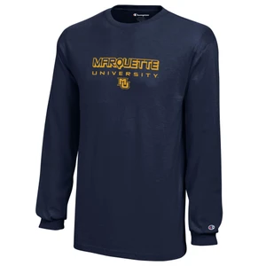 Champion Youth Outline Long Sleeve Tee Navy