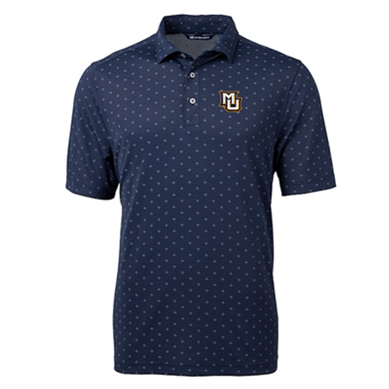 Marquette Virtue Eco Pique Tile Print Polo - Navy Marquette Virtue Eco Pique Tile Print Polo - Navy