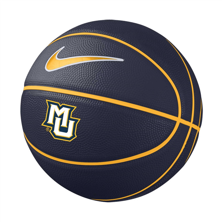 Marquette Miniature Training Rubber Basketball - Navy and Gold