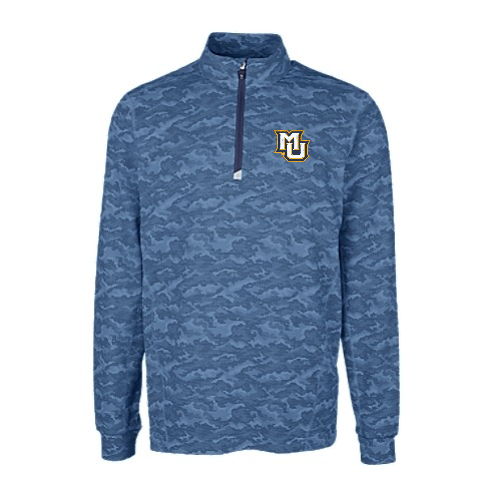 Marquette Traverse Camo Quarter Zip Pullover Navy
