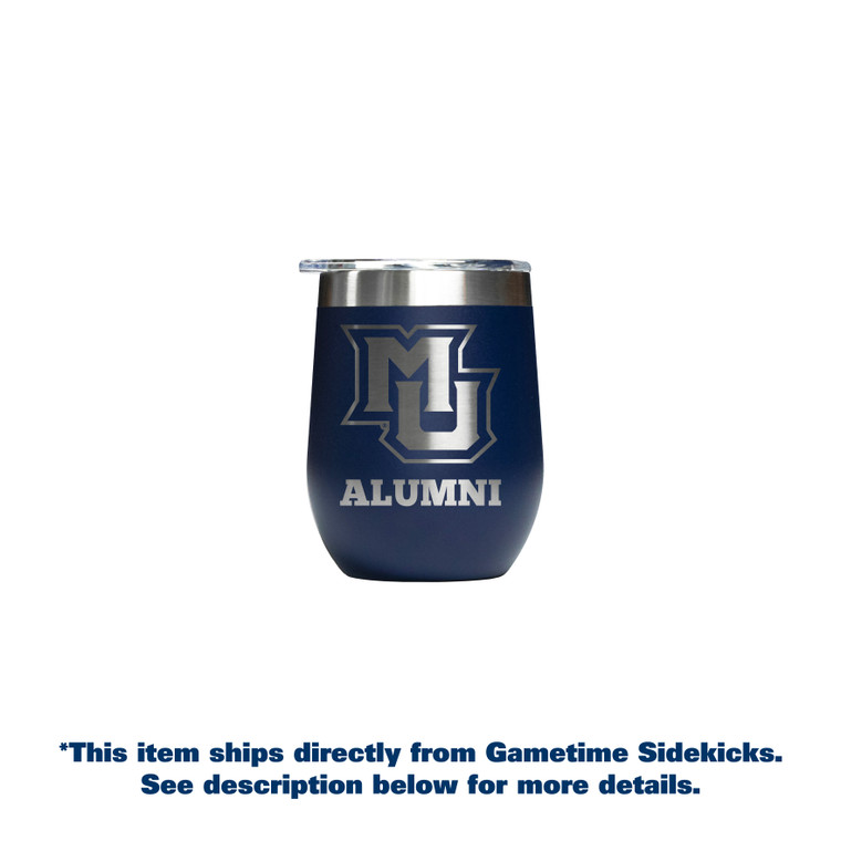 Marquette 12oz Stemless Navy Alumni Tumbler