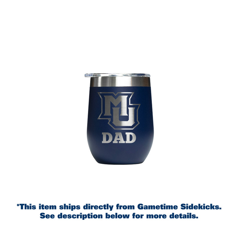 Marquette 12oz Stemless Navy Dad Tumbler