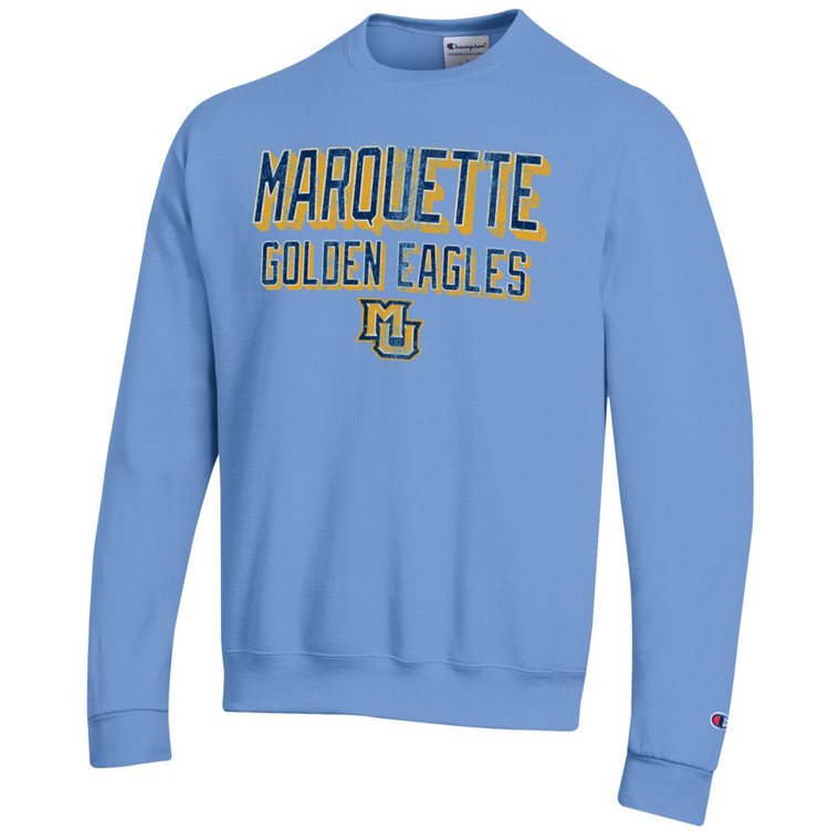 Champion Shadow Letters MU Crew Sweatshirt - Blue