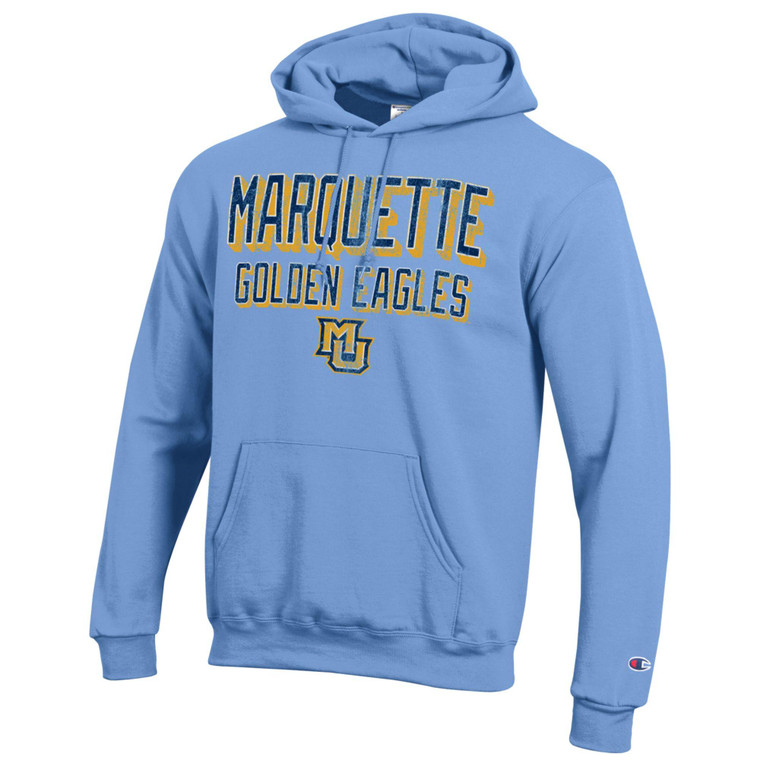 Champion Shadow Letters MU Hooded Sweatshirt - Blue