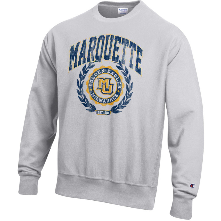 Champion Reverse Weave Faux Seal Crew Sweatshirt - Silver Grey